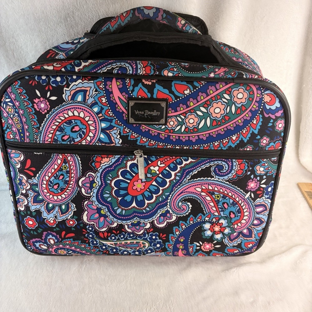 Vera Bradley Softside Underseat Rolling Work Bag Haymarket Paisley Briefcase GUC